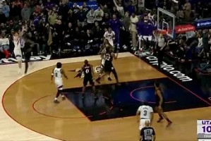 菲利波夫斯基关键三分未能命中，还剩2秒爵士落后76人2分